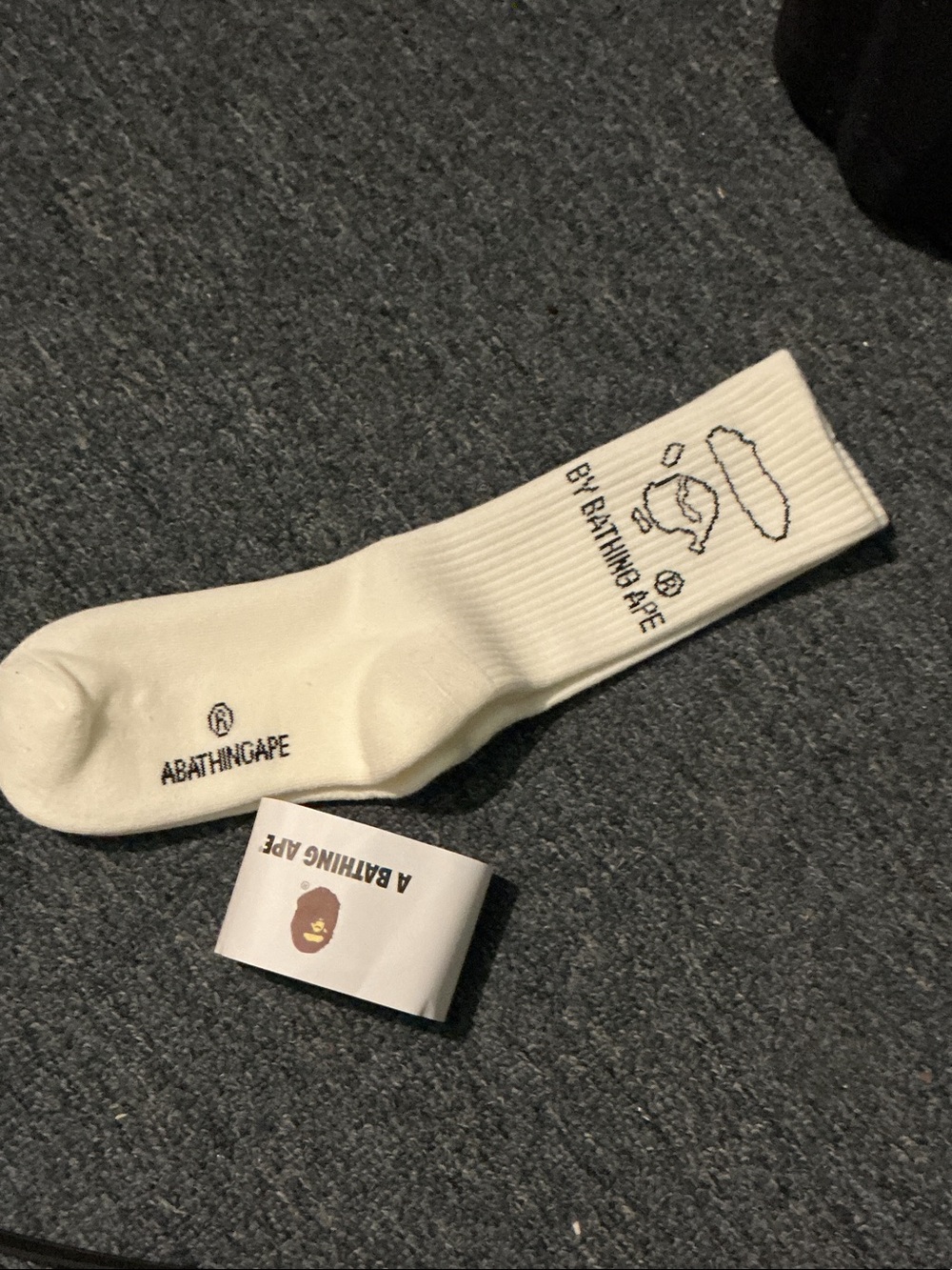White Logo Crew Socks